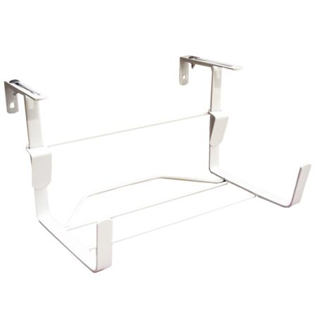 Support jardinière fer plat fixations réglables blanc 35x18 cm (1/5)