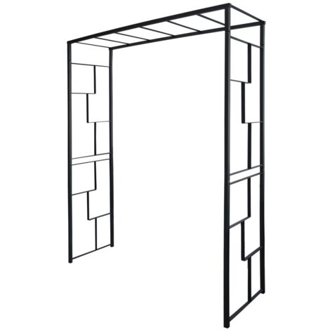 Pergola arche de jardin en acier époxy anthracite 155x50x198 cm – Résistante aux UV et au gel – Fixation en terre incluse - CAR25