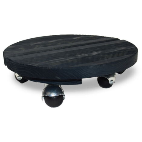 Roule plante BOIS rond anthracite 30 cm (1/3)