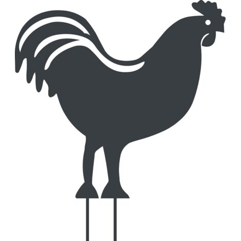 Figurine à piquer Coq 42,5x42 cm anthracite (1/3)