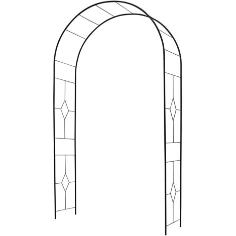 Arche Basics Vitrail tube rond 16 mm 130x50x250 cm Noir (1/5)