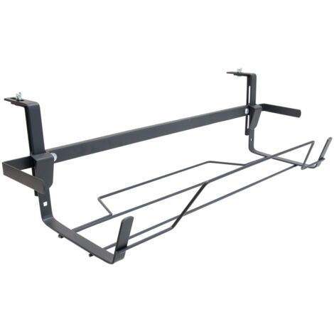 Support jardinière extensible fer plat anthracite 65 à 84x18 cm (1/4)