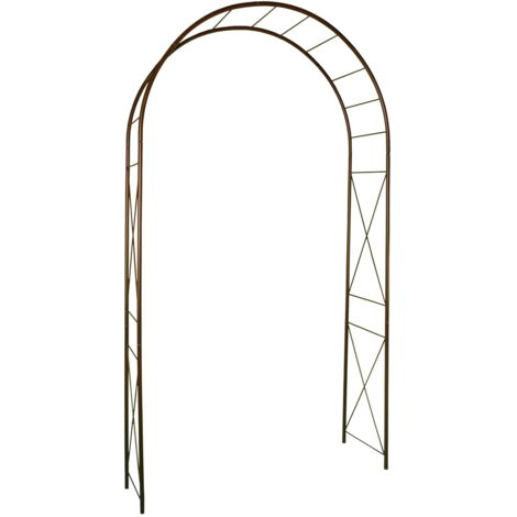 Arche tube rond20 losange fer vieilli 130x40x250 cm (1/3)