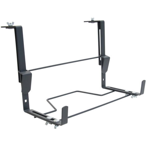 Support jardinière ergonomique fer plat anthracite 35x16 à 26 cm (1/4)
