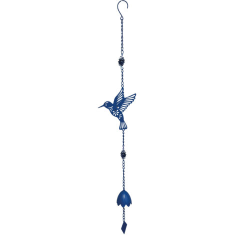 Carillon Métal Colibri Perles 17,5x7x92 cm Bleu Louis Moulin (1/3)
