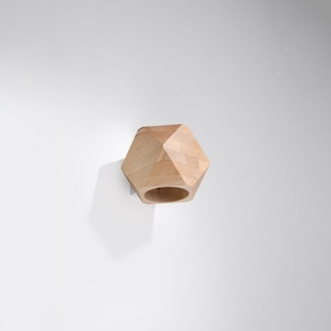 Lampada da parete Woody legno naturale 12x12x14cm Sollux