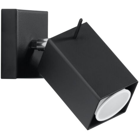 Lampada da parete Merida nero 8x8x16cm Sollux