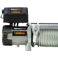 WinchPro - Treuil Électrique 12V 5900kg/13000lbs, Câble En Acier De 26m, 2 Télécommandes Incluses (1 Sans Fil, 1 Câble), Pour Tout-terrain, 4x4, Remorques