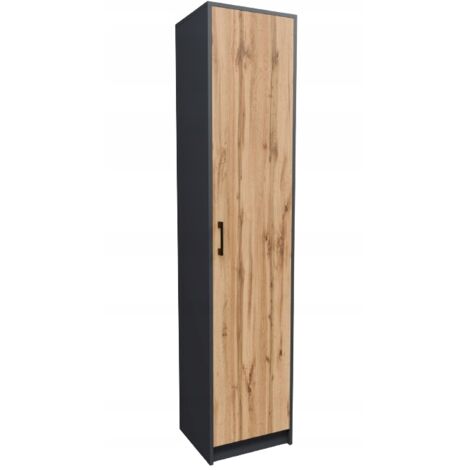 Armoire de bureau graphite 5 étagères – Panneau stratifié 16mm – Dimensions 180x39x35cm – Design contemporain pour rangement efficace