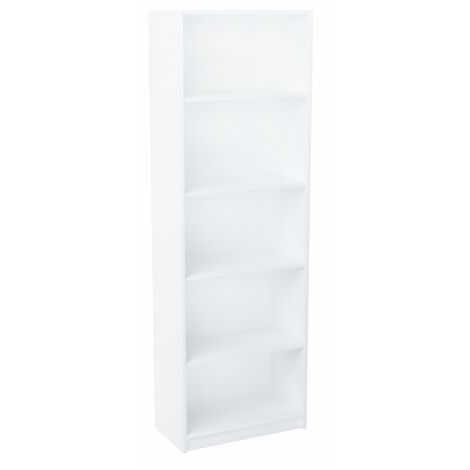 Étagère de Bureau Blanc - Meuble de rangement 5 Etagères Style contemporain - 58 x 30 x 176 cm (1/3)