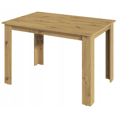 Table extensible en chêne artisanal – Résistante aux rayures et à l'humidité – Dimensions 170 x 80 x 75 cm – Idéale pour repas en famille (1/3)