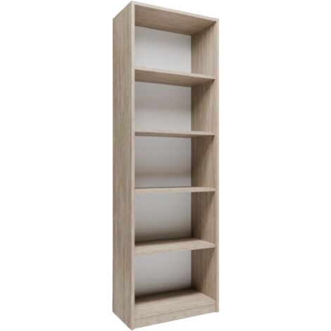 Étagère de Bureau Chêne de Sonoma - Meuble de rangement 5 Etagères Style contemporain - 58 x 30 x 176 cm (1/4)