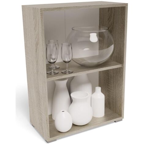 Bibliothèque à 2 niveaux Sonoma - Meuble de rangement Style contemporain - 60 x 30 x 80 cm (1/4)