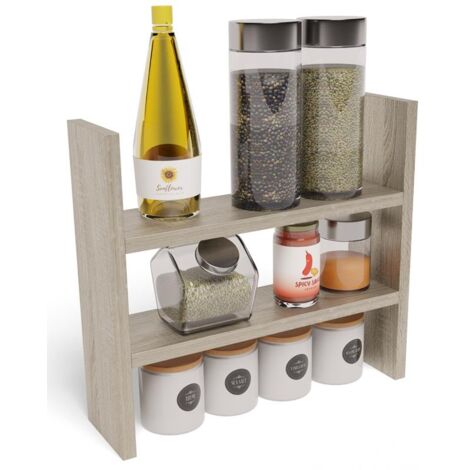 Étagère à épices Sonoma - Rangement Épices Cuisine pour Comptoir de Cuisine avec 3 Niveaux - 44 x 12 x 40 cm (1/5)