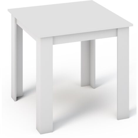 Table à Manger KONGO Blanc - Résistante aux rayures et à l'humidité - 80 x 80 x 75 cm (1/3)