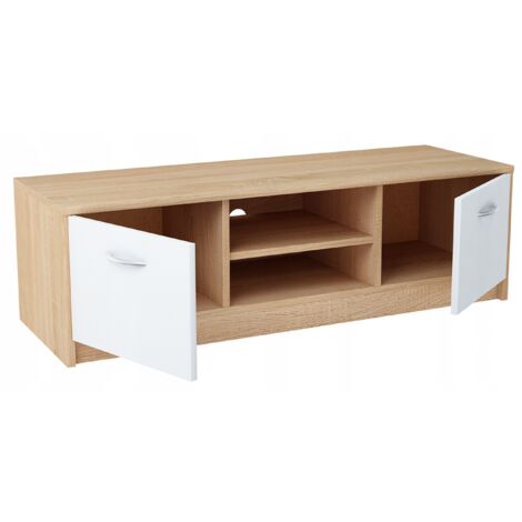 Meuble TV Corps Sonoma - Banc TV, Table TV avec 2 portes et 2 étagères - 120 x 41 x 36 cm (1/4)