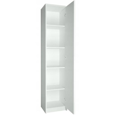 Armoire de Bureau Blanc - Meuble de rangement 5 Etagères Style contemporain - 39 x 35 x 180 cm (1/2)