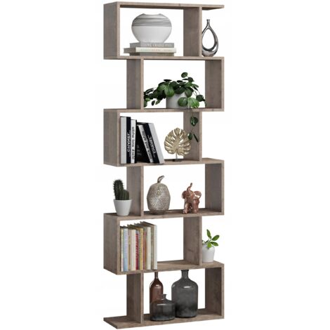 Étagère ouverte - Bibliothèque BASK MAX 210 cm - Panneau stratifié, placage PVC, couleur cachemire - À monter soi-même (1/4)