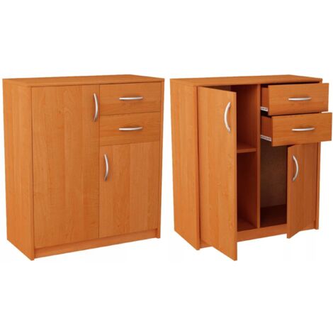 Buffet avec 2 portes et 2 tiroirs Aulne - Meuble de Rangement Style contemporain - 74 x 35 x 85 cm (1/5)