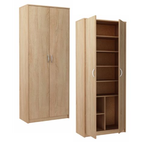 Armoire de Bureau Sonoma - Meuble de rangement 7 Etagères Style contemporain - 74 x 35 x 180 cm (1/5)