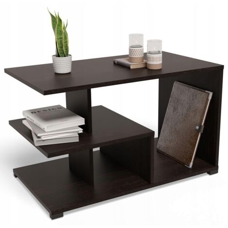 Table Basse TEXAS Wengé 90x51x55 cm - Panneau stratifié 18mm - Design moderne et fonctionnel (1/4)