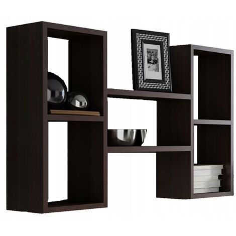 Étagère à suspendre POLON - WENGÉ - 65x92x21 cm - Design Moderne (1/4)