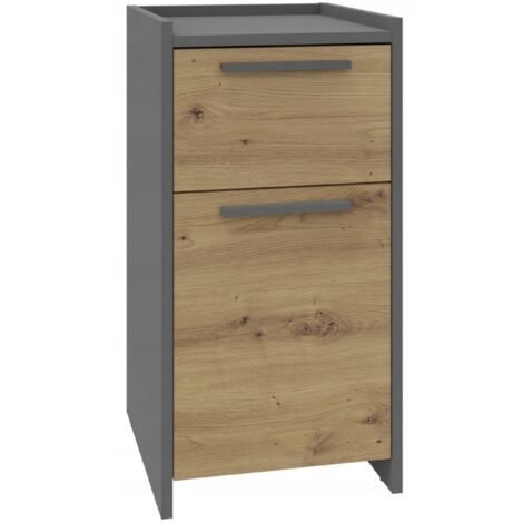 Commode ALTIVO - avec 1 Tiroir et 1 Porte - 70,4x36x35,6cm - Artisan-Anthracite (1/5)
