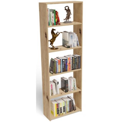 Bibliothèque ouverte - Armoire artisanale - 180x60x24 cm - Chêne artisanal (1/4)