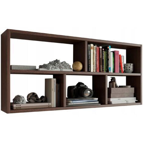 Étagère Suspendue TEO - Design Moderne - 50x113,6x25 cm - Wengé (1/3)