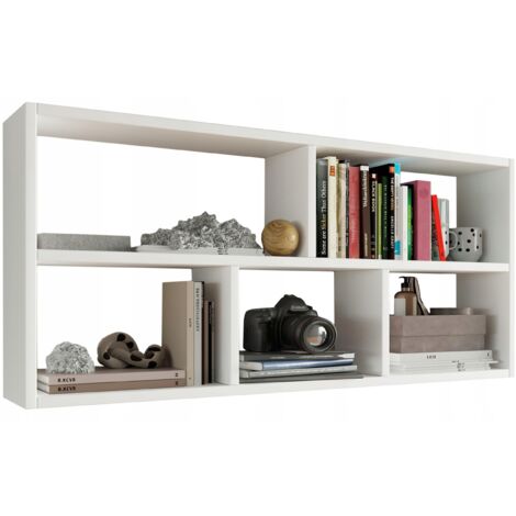 Étagère Suspendue TEO - Bibliothèque Murale - 50x113,6x25 cm - Blanc (1/3)