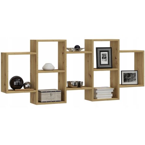 Étagère Suspendue POLON - Panneau Stratifié - 65x147x21 cm - Chêne Artisan (1/3)