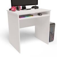 Bureau Informatique Blanc - Table d'ordinateur Style contemporain - 70 x 51 x 76 cm