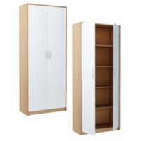 Armoire de Bureau Sonoma blanc - Meuble de rangement 5 Etagères Style contemporain - 74 x 35 x 180 cm