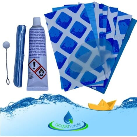 Acquaverde Kit de réparation pour piscine Ultra Frame ronds rectangulaires patchs colle 10114 G