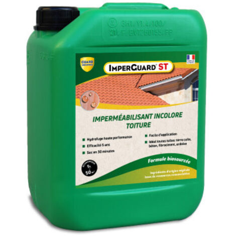 Guard Industrie – Hydrofuge toiture 5L – Protection 5 ans contre pluie et mousse – Prêt à l'emploi – Application au pulvérisateur (1/5)