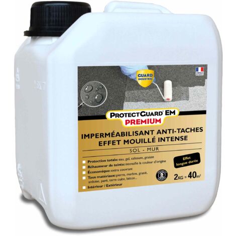 Guard Industrie – Imperméabilisant hydrofuge effet mouillé 2L – Protection contre l'eau et taches grasses – Application facile au rouleau ou pinceau – Couvre jusqu'à 45 m² - EM 2 L
