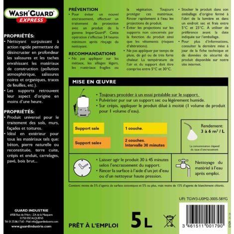 Nettoyant Désincrustant GUARD INDUSTRIE WashGuard Express 5L