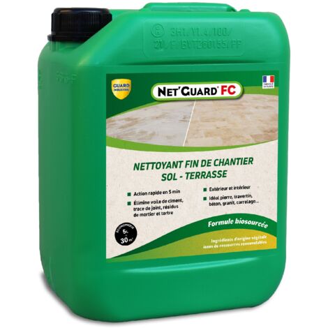 Guard Industrie – Décapant ciment 5L – Élimine traces de joint et tartre – Formule acide citrique biosourcé – Efficacité en 10 minutes - FC 5 L