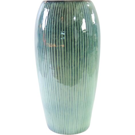 Pot grande taille d'extérieur MILANO 31x61cm jade, fait main en terre cuite émaillée