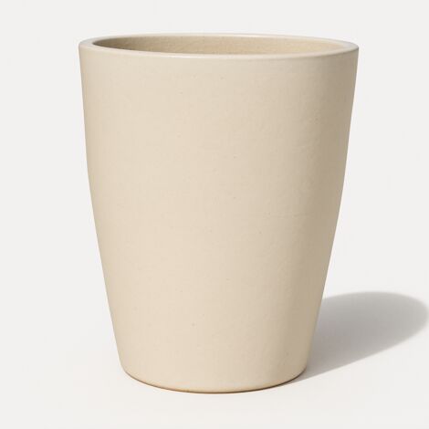 Pot grande taille d'extérieur MAZARIN 27x34cm crème, fait main en terre cuite émaillée, résistant au gel