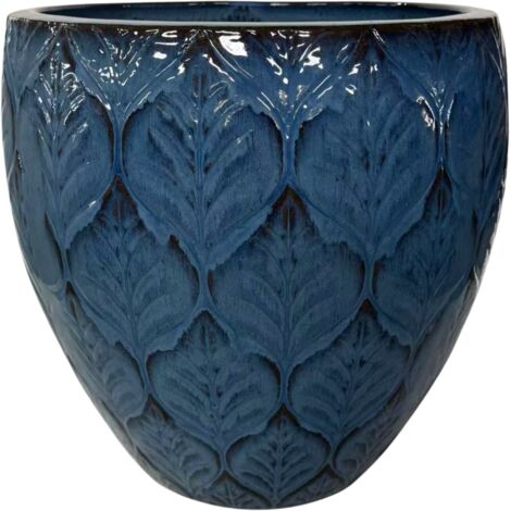 Boule Décorative Vintage En Céramique | Fait Main | Émaillée | Bleu | Design Studio