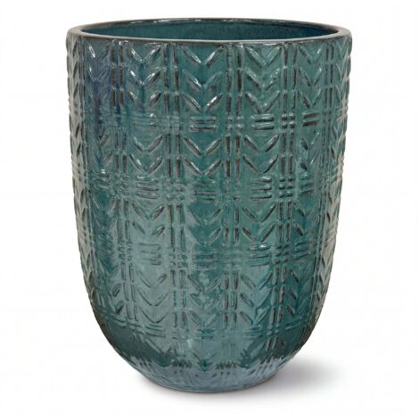 Pot grande taille d'extérieur MERCURE 51x64cm brume de jade, fait main en terre cuite émaillée, résistant au gel (1/5)