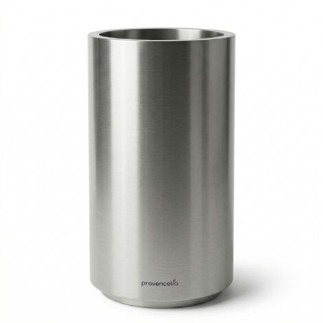 Pot grande taille METROPOLE 40x70cm inox brossé, fait main en acier inoxydable (1/2)