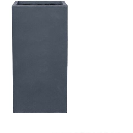 Pot grande taille d'extérieur KUBIX 41x81cm gris foncé, en béton fibré, résistant au gel