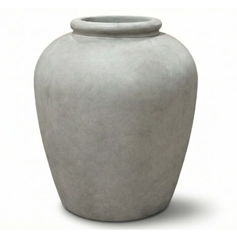 Pot grande taille d'extérieur ORIGIN 63x71cm gris brume, en béton fibré, résistant au gel