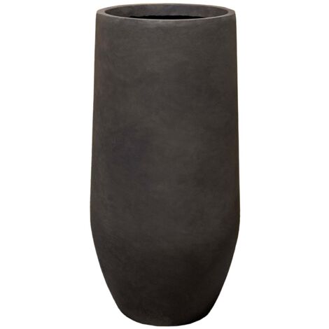 Pot grande taille d'extérieur ZENITH 30x60cm brun, en béton fibré, résistant au gel