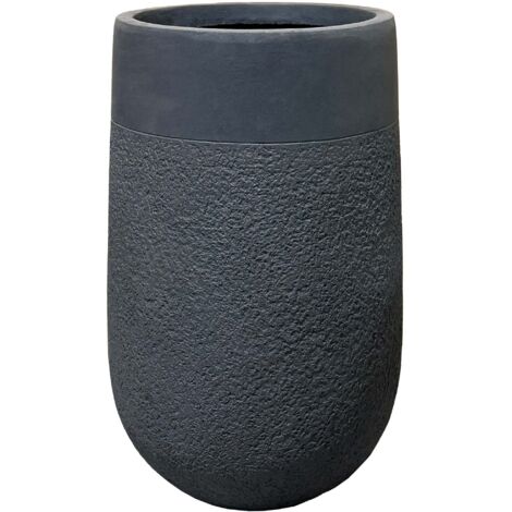 Pot grande taille d'extérieur OPUS 53x78cm gris foncé, en béton fibré, résistant au gel