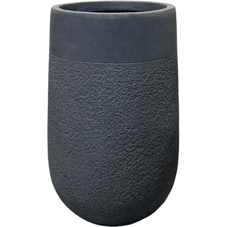Pot grande taille d'extérieur OPUS 36x56cm gris foncé, en béton fibré, résistant au gel