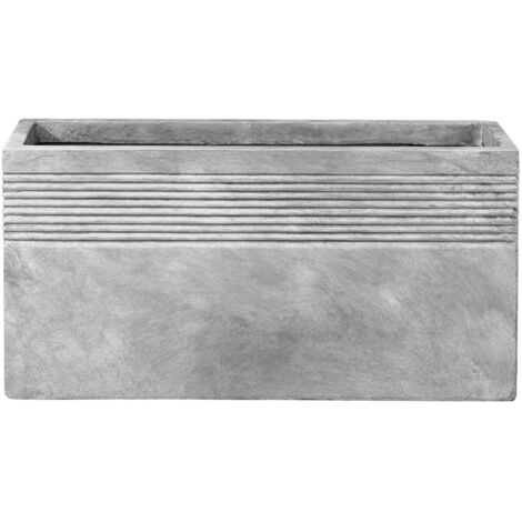 Pot grande taille d'extérieur SPIRIT 80x40cm gris clair, en béton fibré, résistant au gel