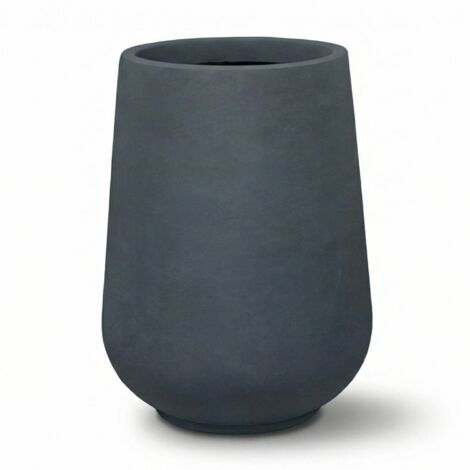 Pot grande taille d'extérieur MONOLITH 40x53cm gris foncé, en béton fibré, résistant au gel (1/3)